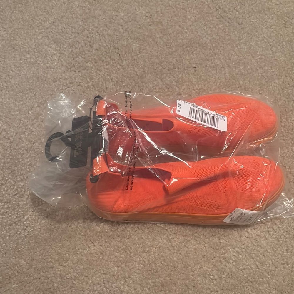Vibrant Orange Knit Sneakers